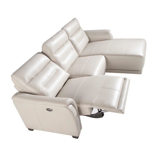 Диван с правым шезлонгом 6156/KM5009-R-M5652 кожаный с механизмом релаксации от интернет-магазина IDODOM.RU