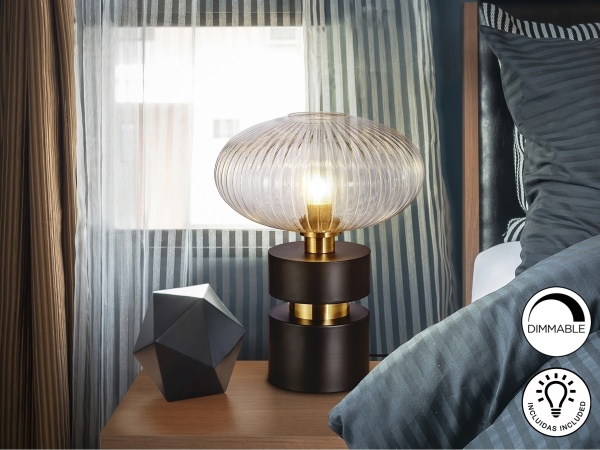 Настольная лампа Norma 1L черный / латунь от интернет-магазина IDODOM.RU