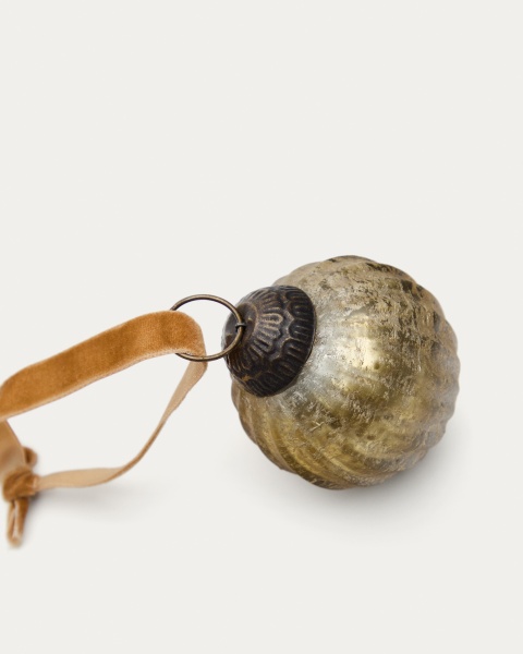 Набор из 4 елочных шаров Elur из переработанного стекла золотистого цвета, Ø 6 см от интернет-магазина IDODOM.RU