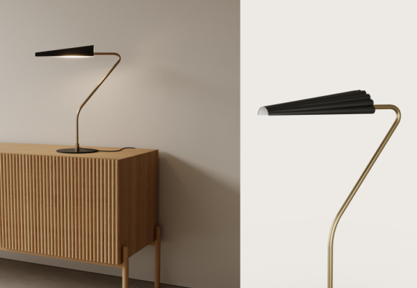 Настольная лампа Bion золотая с черным абажуром от интернет-магазина IDODOM.RU