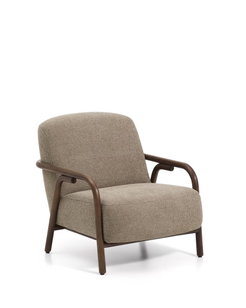 Кресло Sylo из серо-коричневого шенилла и ясеня с отделкой цвета орех от интернет-магазина IDODOM.RU