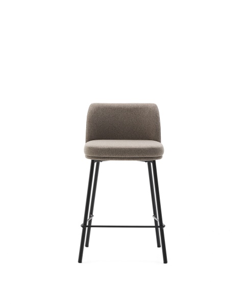 Полубарный стул Minami из коричневого шенилла с черными стальными ножками 65 см от интернет-магазина IDODOM.RU