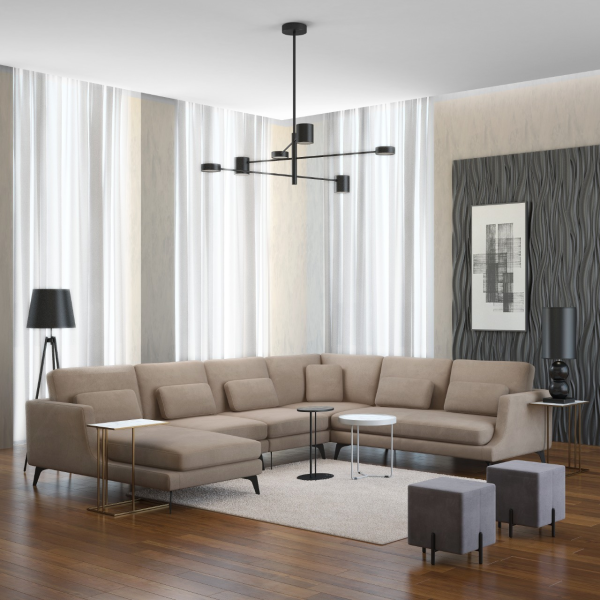 Albert диван угловой с шезлонгом, велюр от интернет-магазина IDODOM.RU