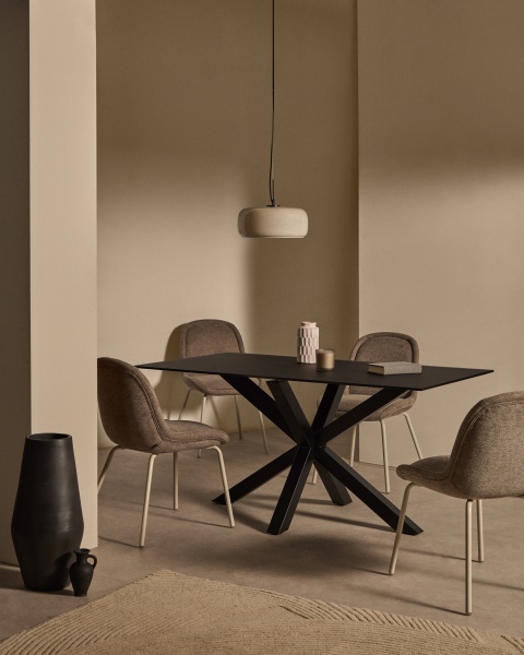 Стул Aimin из коричневой синели со стальными бежевыми ножками от интернет-магазина IDODOM.RU