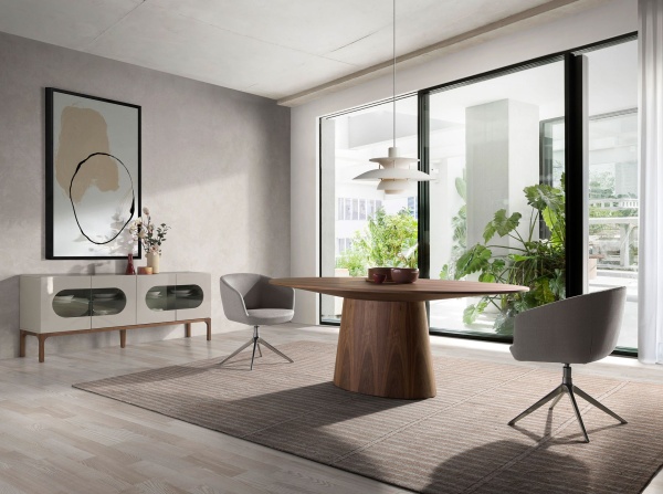 Поворотное кресло 4133/A172 из светло-серой ткани от интернет-магазина IDODOM.RU