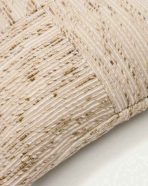 Чехол для подушки Anuba из жаккардовой ткани в бежевую и зелёную клетку 45 x 45 см от интернет-магазина IDODOM.RU