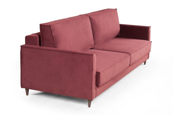 Keln диван-кровать трехместный прямой, велюр красный от интернет-магазина IDODOM.RU