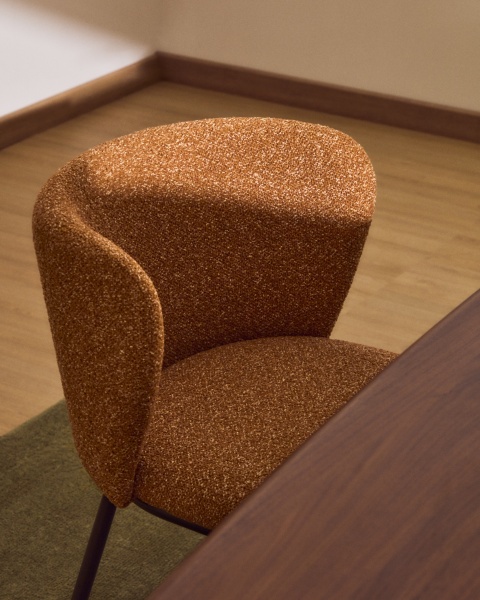 Стул Ciselia из терракотового шенилла с ножками из черной стали от интернет-магазина IDODOM.RU