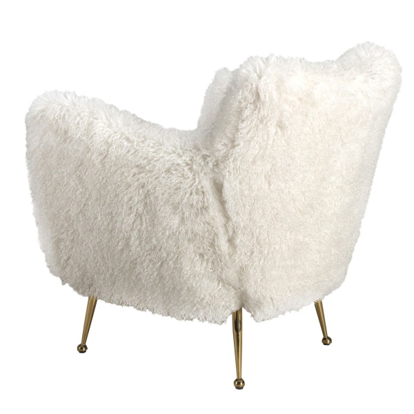Белое кресло 5191 из ткани с длинным ворсом от интернет-магазина IDODOM.RU