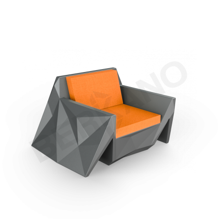 Кресло Quaro с подушками Coal Black, Orange