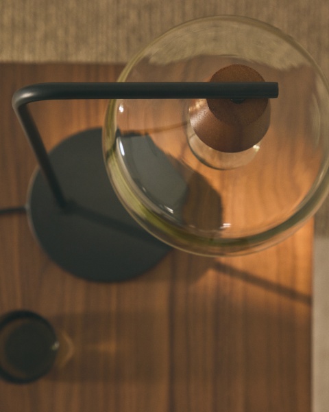 Настольная лампа Silex с металлической ножкой и плафоном из зеленого стекла от интернет-магазина IDODOM.RU