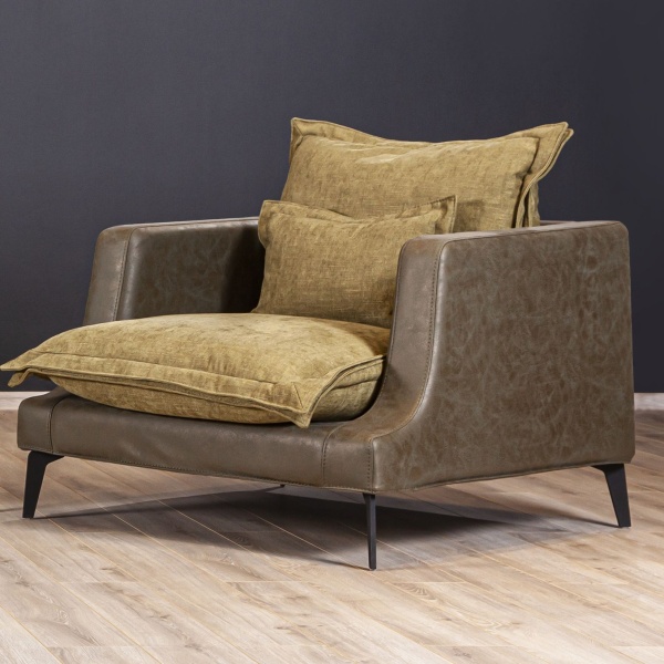 Rey кресло замша зеленый/серый от интернет-магазина IDODOM.RU