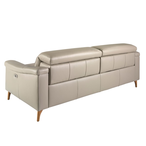 Диван 3-х местный с реклайнером 6190/KM5095-3P-T541033 из серо-коричневой кожи от интернет-магазина IDODOM.RU