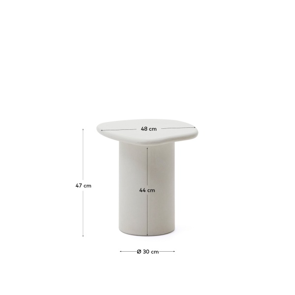 Приставной столик из белого цемента Macarella 48 x 47 см от интернет-магазина IDODOM.RU