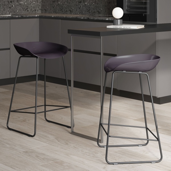 Стул полубарный Leo пластик серый от интернет-магазина IDODOM.RU