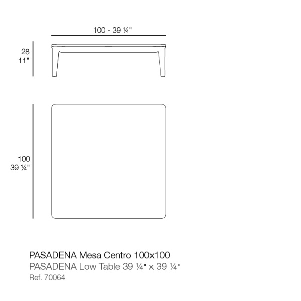 Уличный столик Pasadena 100x100x28 от интернет-магазина IDODOM.RU