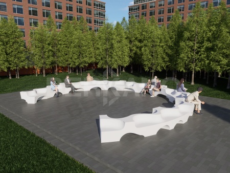 Модульная скамья Ramp Snow White от интернет-магазина IDODOM.RU