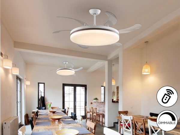 Vento Вентилятор потолочный со светодиодом белый/бронзовый  D80/150 DIM от интернет-магазина IDODOM.RU