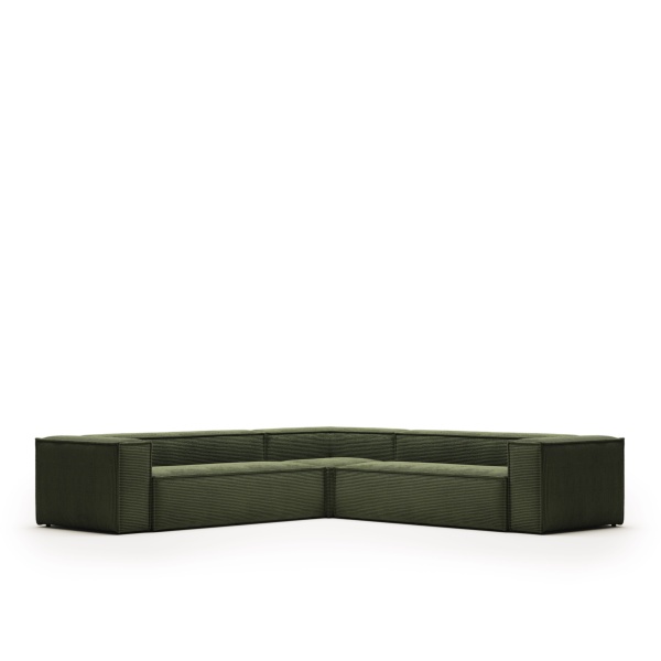 6-местный угловой диван Blok в зеленом толстом вельвете 320 x 320 см от интернет-магазина IDODOM.RU