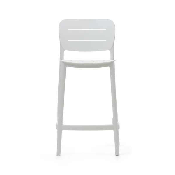 Уличный полубарный стул Morella из белого пластика 65 см от интернет-магазина IDODOM.RU