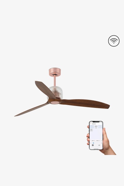 Потолочный вентилятор Deco Fan DC SMART медный/деревянный от интернет-магазина IDODOM.RU