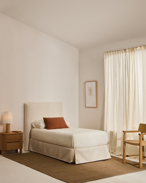 Кровать Jaira из белого шенилла со съемным чехлом для матраса 90x200 от интернет-магазина IDODOM.RU