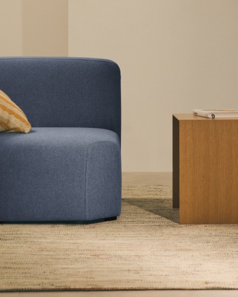 Угловой модульный диван Neom синего цвета 75 см от интернет-магазина IDODOM.RU