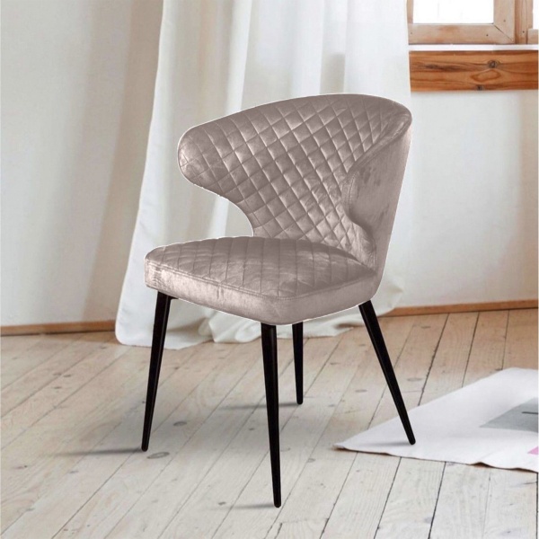 Стул Richard ромб, бархат пепельно-бежевый 25 от интернет-магазина IDODOM.RU