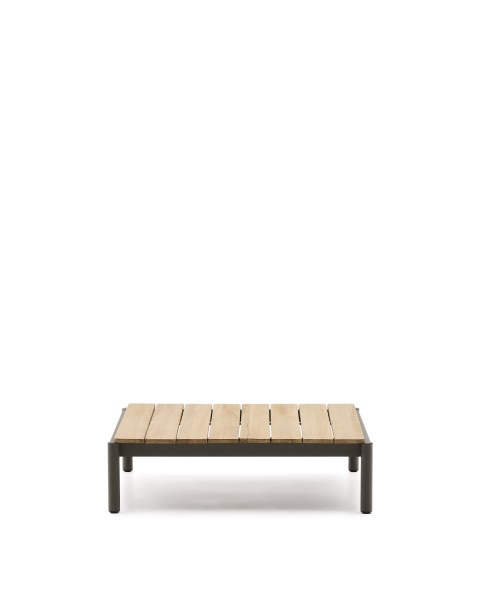 Журнальный столик Sorells из зеленого алюминия и тикового дерева 89 x 91 см от интернет-магазина IDODOM.RU