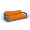 Диван Quarter lounge с подушками Coal Black, Orange