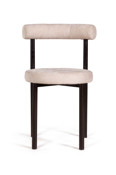 Стул Biggi, шенил Puffy beige / опоры черные от интернет-магазина IDODOM.RU