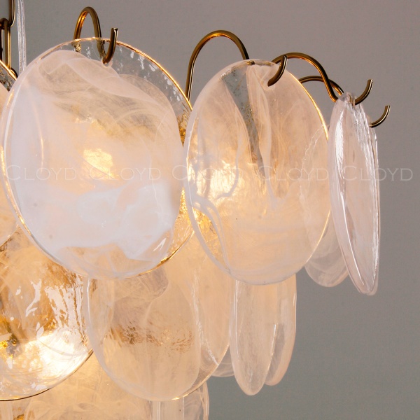 Люстра Cloyd LINZE-B C13 / Ø60 см - латунь - белое стекло (арт.11674) от интернет-магазина IDODOM.RU