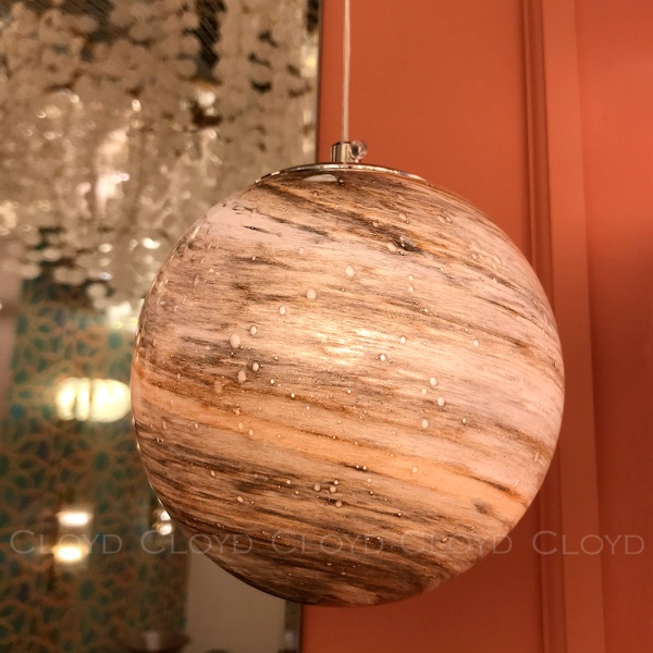 Подвесной светильник Cloyd LAPETUS P1 / Ø15 см - хром - коричн. стекло (арт.11314) от интернет-магазина IDODOM.RU