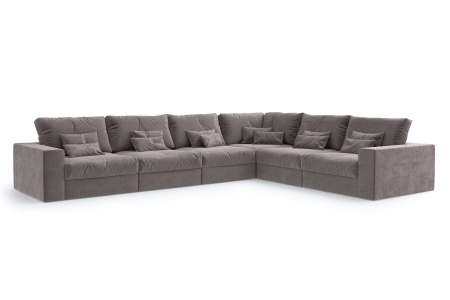 Диван Элизиум угловой 6 модулей - Эконом микровелюр