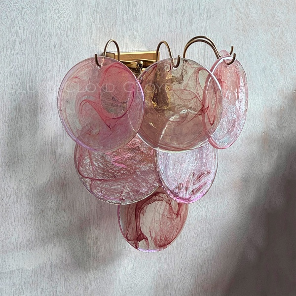 Бра Cloyd LINZE-B W2 / выс. 32 см - латунь - розов.стекло (арт.20481) от интернет-магазина IDODOM.RU