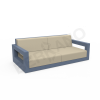 Диван Quarter lounge с подушками синего цвета, аксессуар бежевого цвета
