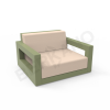 Кресло Quarter lounge с подушками Olive green, Milk