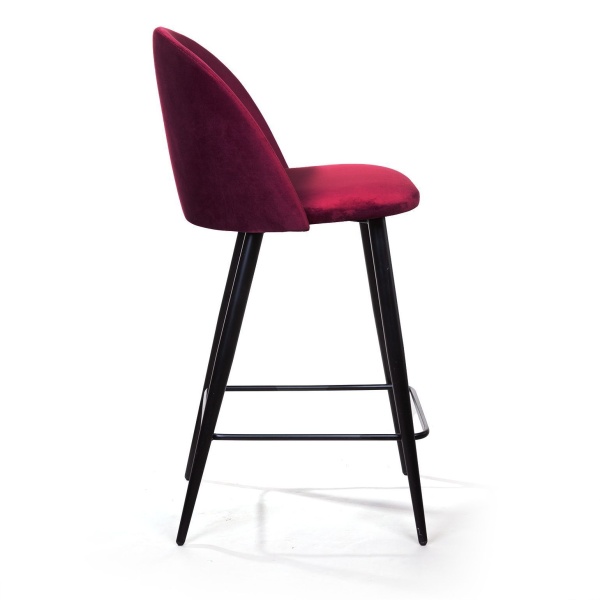Стул полубарный Thomas, бархат красный 16 от интернет-магазина IDODOM.RU
