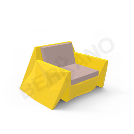 Кресло Quaro с подушками Yellow, Cappuccino
