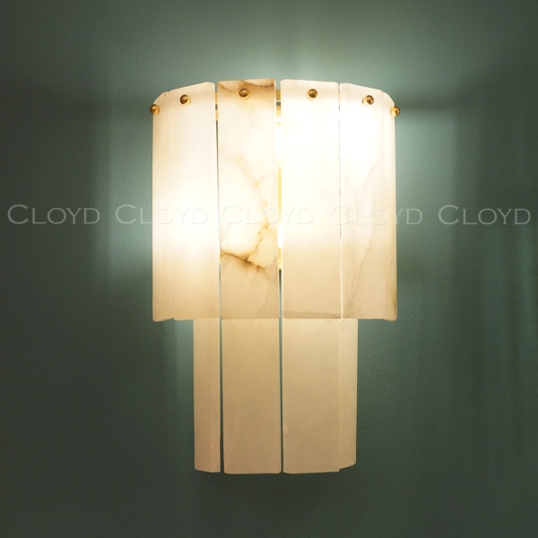 Бра Cloyd HERCULANUM-A W2 / выс. 28 см - алебастр - латунь (арт.20405) от интернет-магазина IDODOM.RU