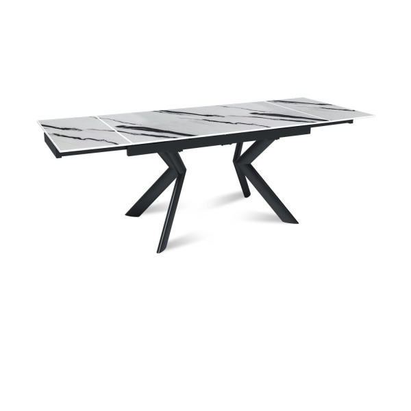 Стол раскладной Bridge (140+40+40), керамика глянцевая Panda White от интернет-магазина IDODOM.RU