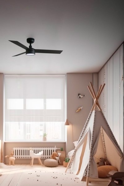 Потолочный вентилятор CRUISER S Ш1060mm черный 3 PALAS 18W LED CCT DIM от интернет-магазина IDODOM.RU