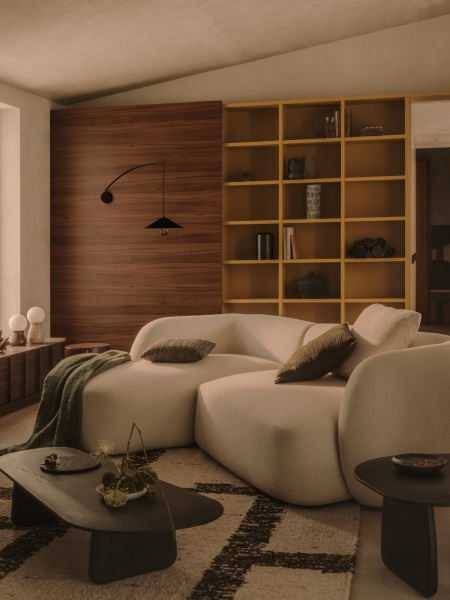 Модульный диван Martina 3-местный с левым шезлонгом, цвет экрю, 287 см от интернет-магазина IDODOM.RU