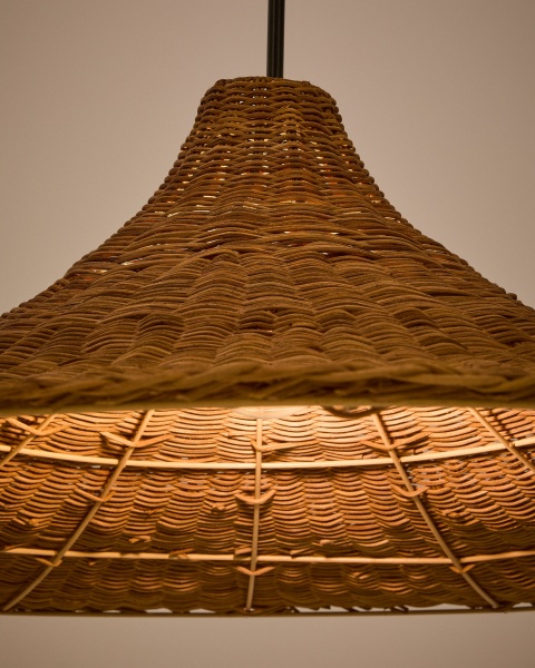 Bladia Абажур для подвесного светильника из ротанга с натуральной отделкой Ø70 см от интернет-магазина IDODOM.RU