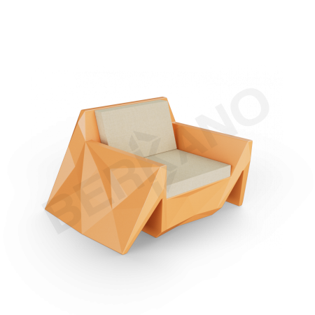 Кресло Quaro с подушками Orange, Bone Brown