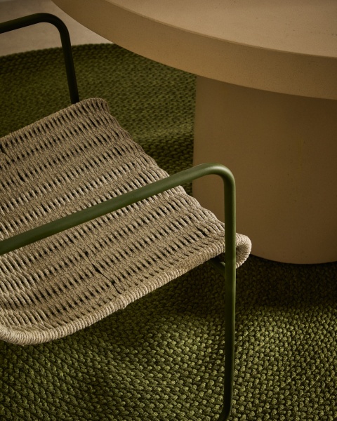 Стул Maurina из оцинкованной стали зеленого цвета и экрю и серым шнуром от интернет-магазина IDODOM.RU