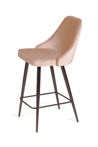 Стул полубарный Oliver, бархат бежевый 5/ чёрный конус от интернет-магазина IDODOM.RU