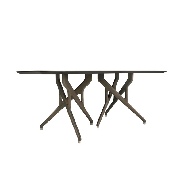 Обеденный стол 1153/DT17085-2 из мраморной керамики и темного ореха от интернет-магазина IDODOM.RU