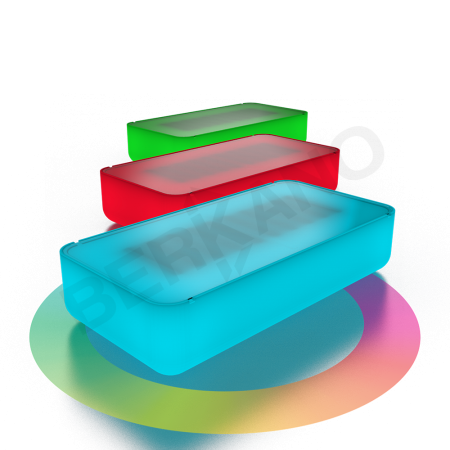 Стол Grace средний со стеклом Snow White RGB