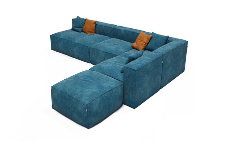 Диван Фри ДФ005 угловой 5 модулей - Бентли плейн флок